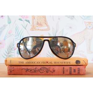 Vintage Aviator Sunglasses 1970s Japan Pilot Mirrored Lens Retro Grandpa Eyewear